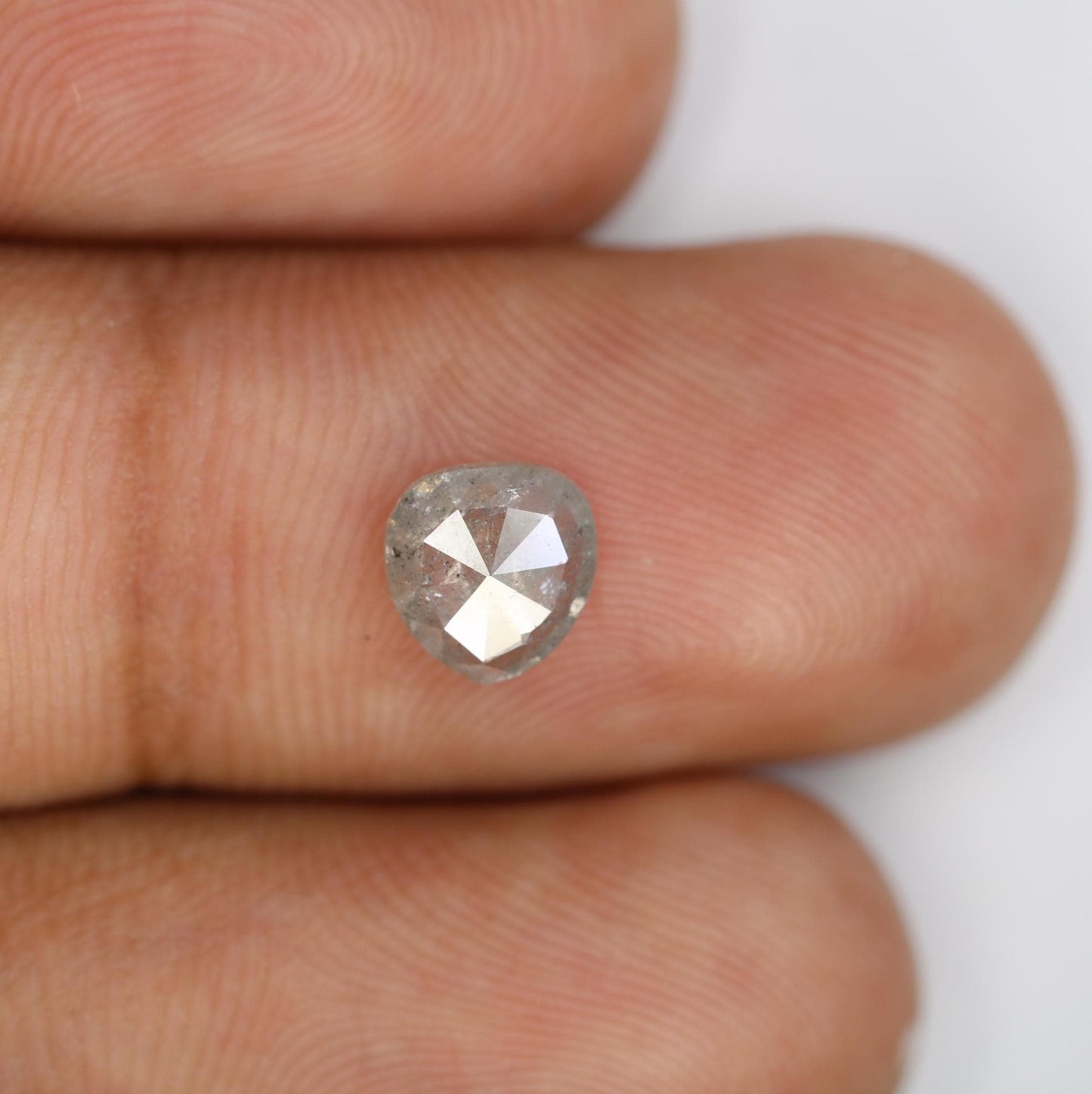 0.95 Carat Natural Salt and Pepper Pear-Shaped Diamond | 6.70x6.40x2.50mm Opaque Loose Gemstone | Unique Pear Cut Diamond