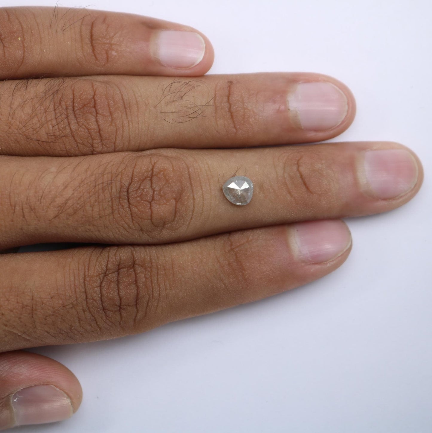0.95 Carat Natural Salt and Pepper Pear-Shaped Diamond | 6.70x6.40x2.50mm Opaque Loose Gemstone | Unique Pear Cut Diamond