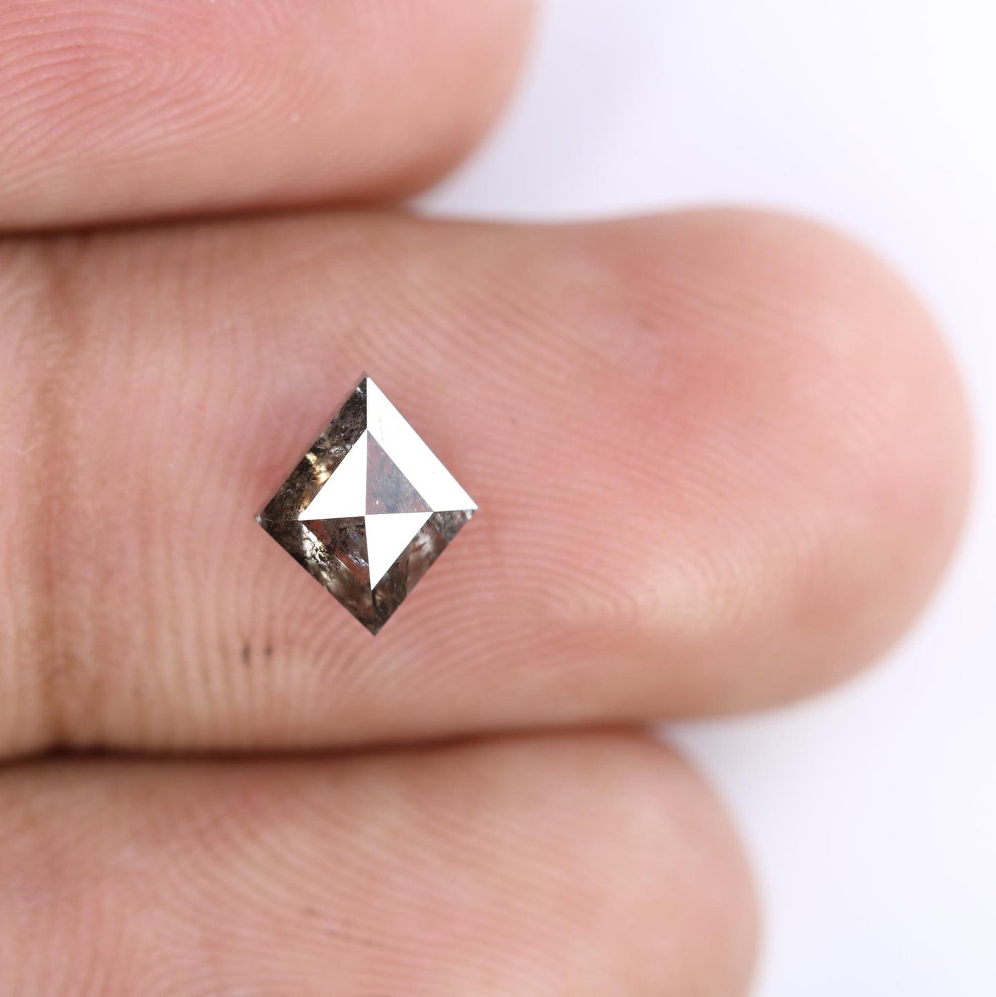 1.01 Carat Natural Salt and Pepper Kite-Shaped Diamond | 8.00x6.70x3.10mm Opaque Loose Gemstone | Unique Kite Cut Diamond