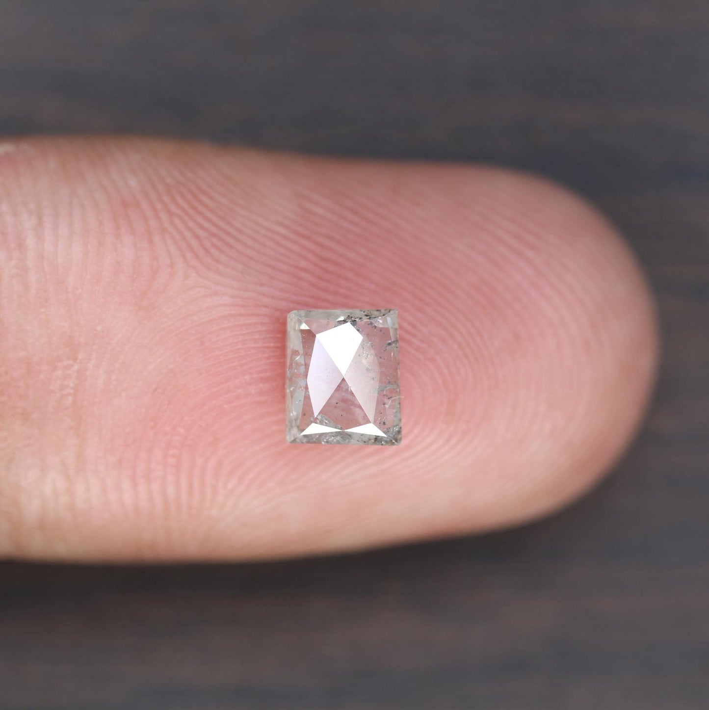 0.68 Carat Natural Salt and Pepper Geometric Diamond | 5.80x4.90x2.20mm Opaque Loose Gemstone | Unique Geometric Cut Diamond
