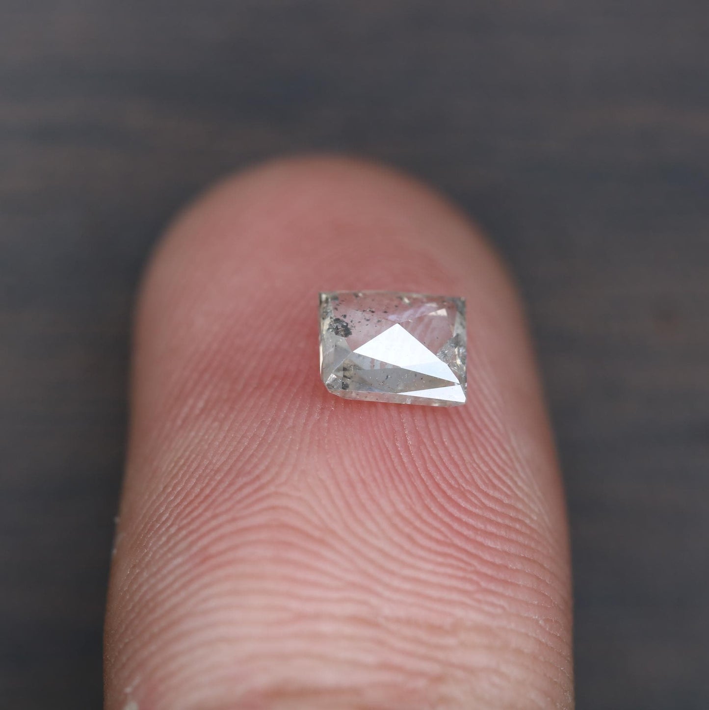 0.68 Carat Natural Salt and Pepper Geometric Diamond | 5.80x4.90x2.20mm Opaque Loose Gemstone | Unique Geometric Cut Diamond