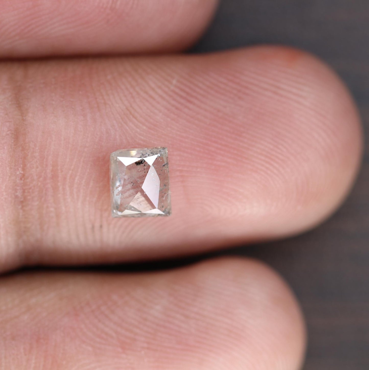 0.68 Carat Natural Salt and Pepper Geometric Diamond | 5.80x4.90x2.20mm Opaque Loose Gemstone | Unique Geometric Cut Diamond