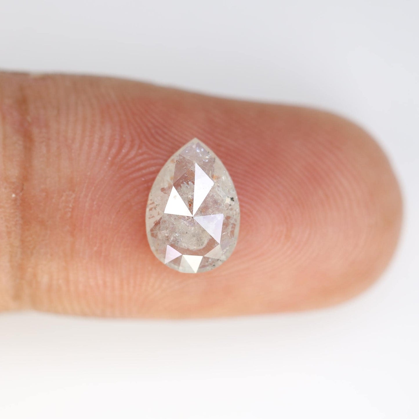 1.57 Carat Natural Grey Pear-Shaped Diamond | 10x7x3mm Opaque Loose Gemstone for Jewelry | Unique Pear Cut Grey Diamond