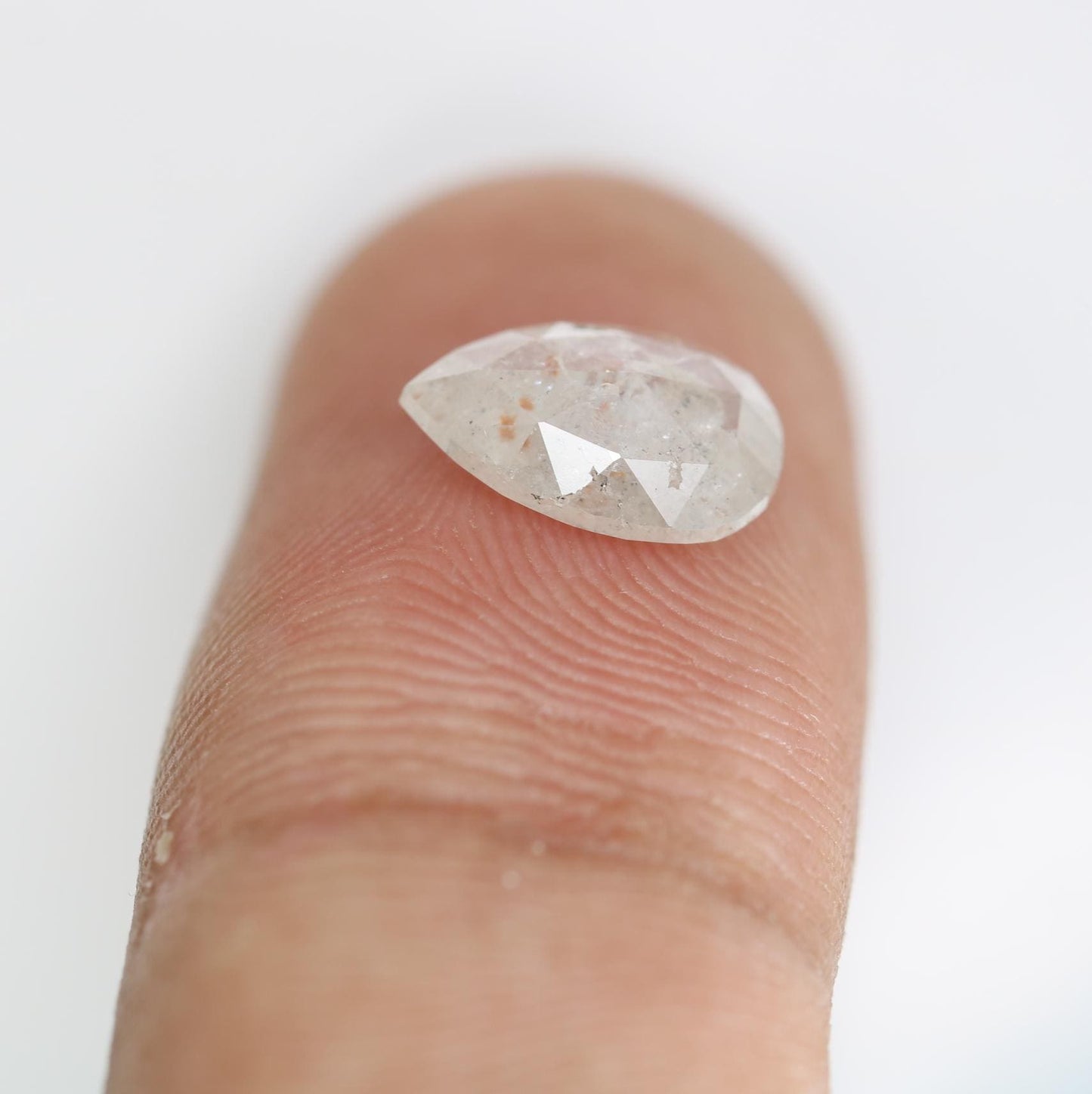 1.57 Carat Natural Grey Pear-Shaped Diamond | 10x7x3mm Opaque Loose Gemstone for Jewelry | Unique Pear Cut Grey Diamond