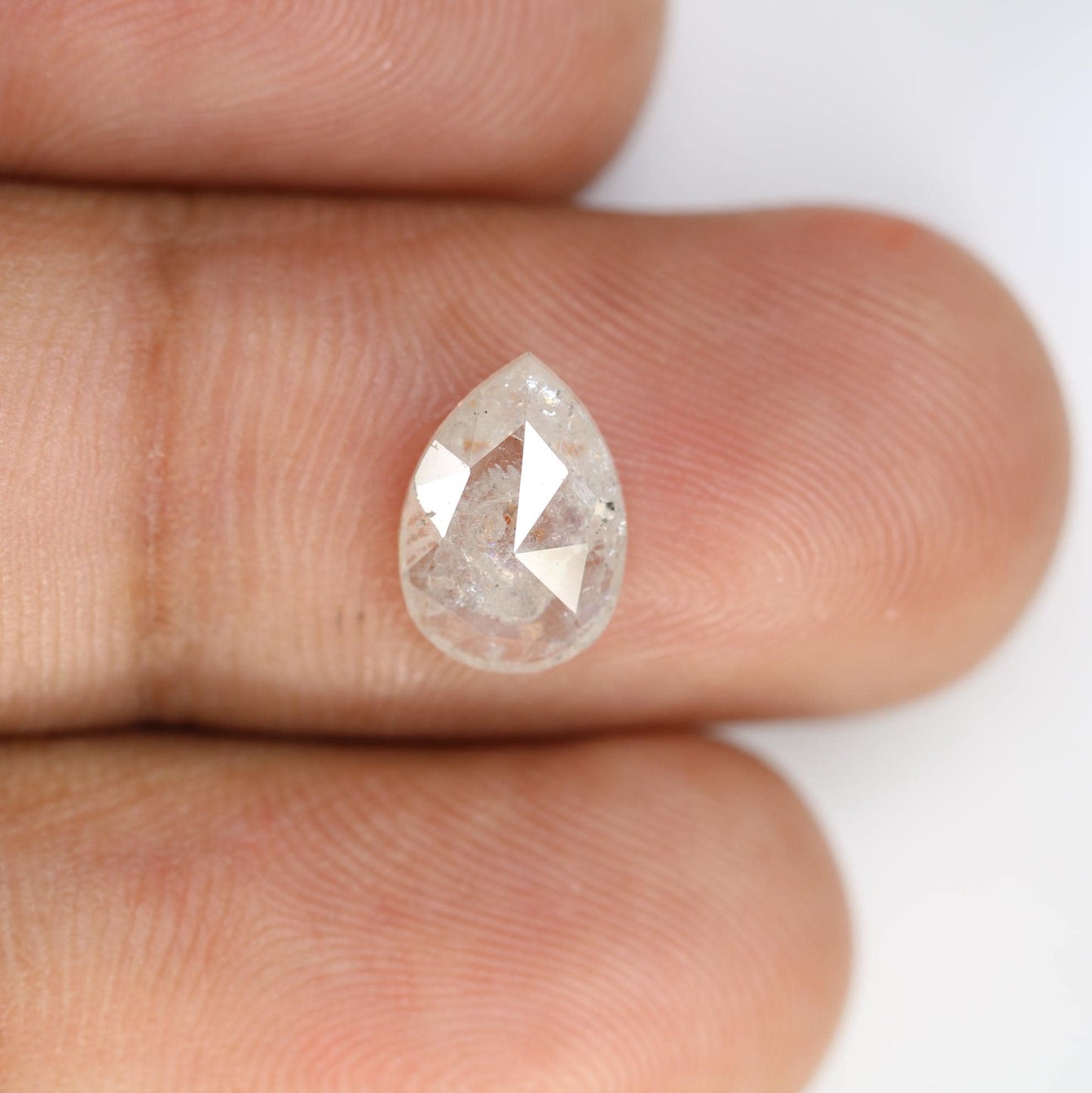 1.57 Carat Natural Grey Pear-Shaped Diamond | 10x7x3mm Opaque Loose Gemstone for Jewelry | Unique Pear Cut Grey Diamond