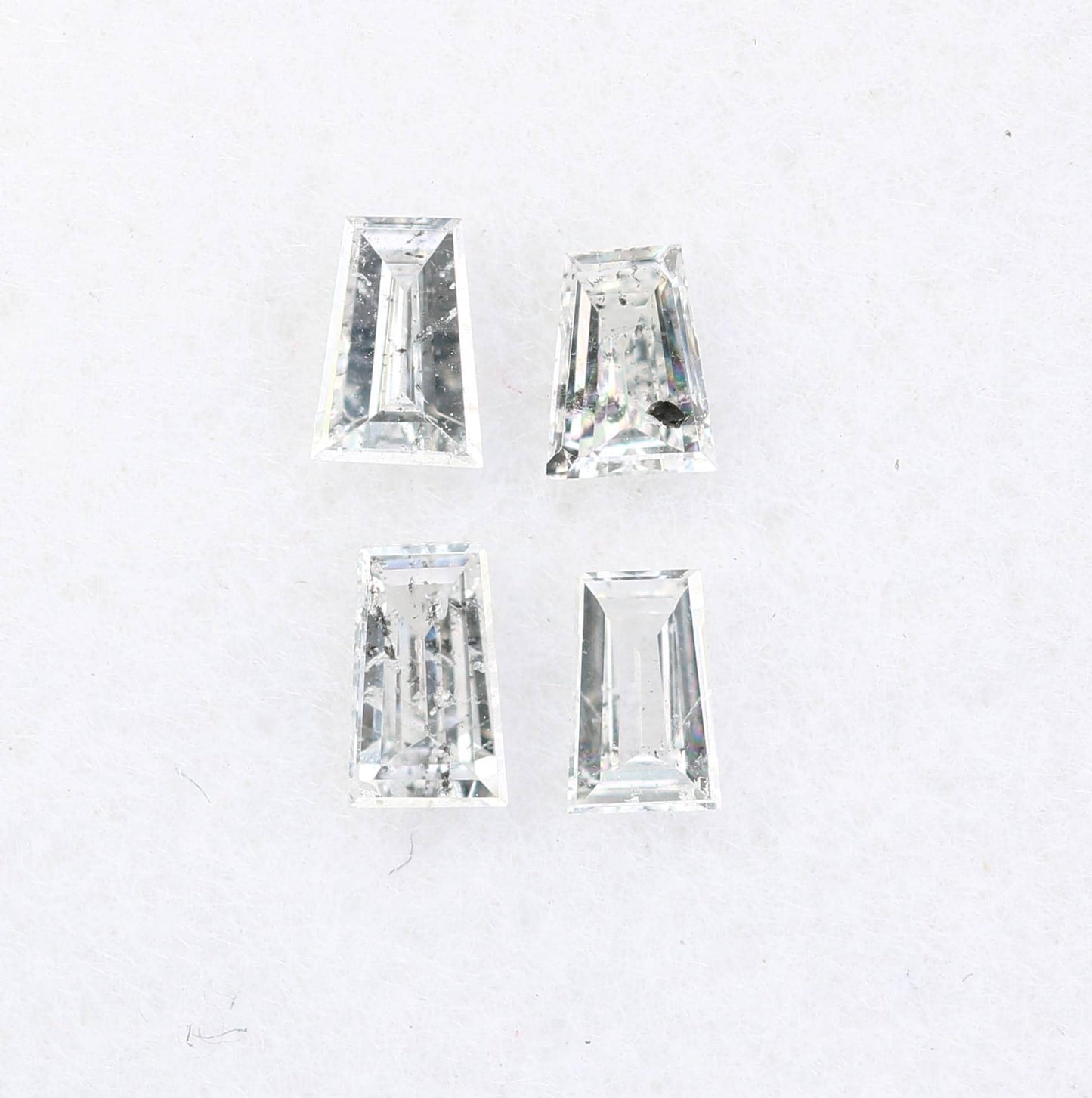 Natural Salt & Pepper Diamond Baguette 0.29ct SI Clarity, 4 Pcs, Raw Engagement Ring Stone, Ethical Custom Jewelry, Rustic Gemstones