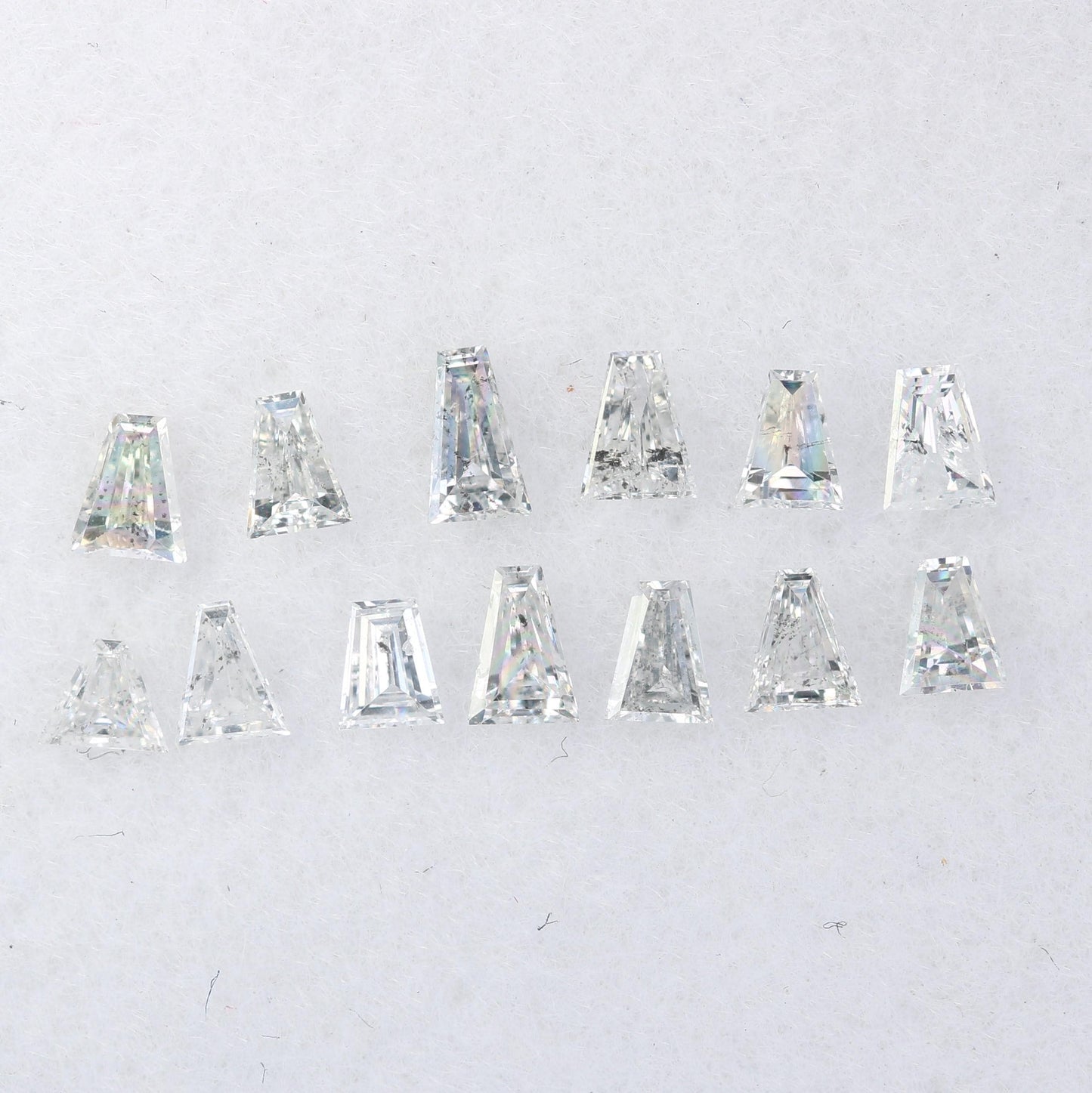 Natural Salt and Pepper Diamonds - 0.50 CT Baguette Cut, SI Clarity, 1.90-3.10 MM (Set of 13) for Unique Jewelry Design