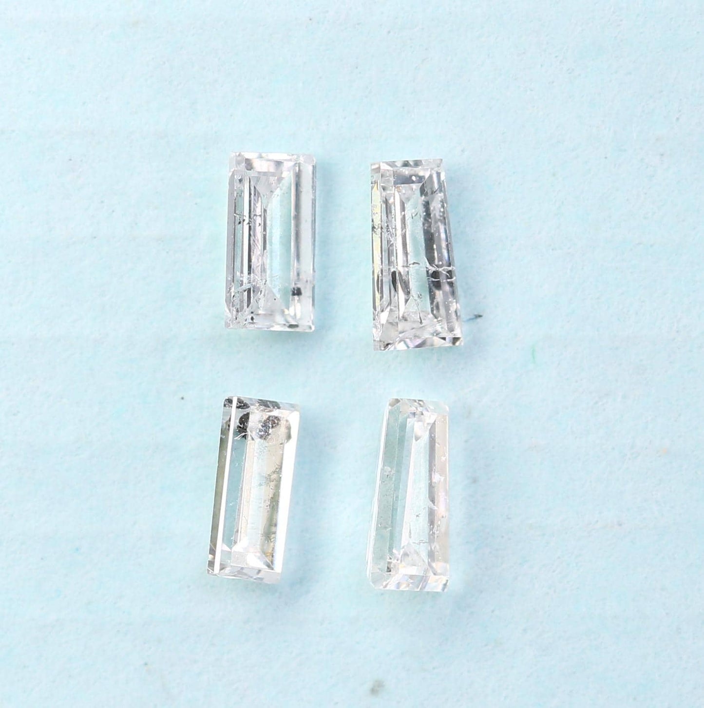 0.27CT Salt and Pepper Baguette Diamonds, Set of 4 Natural Loose Diamonds, Unique Baguette Cut Stones, Rustic Diamond Set for Custom Jewelry