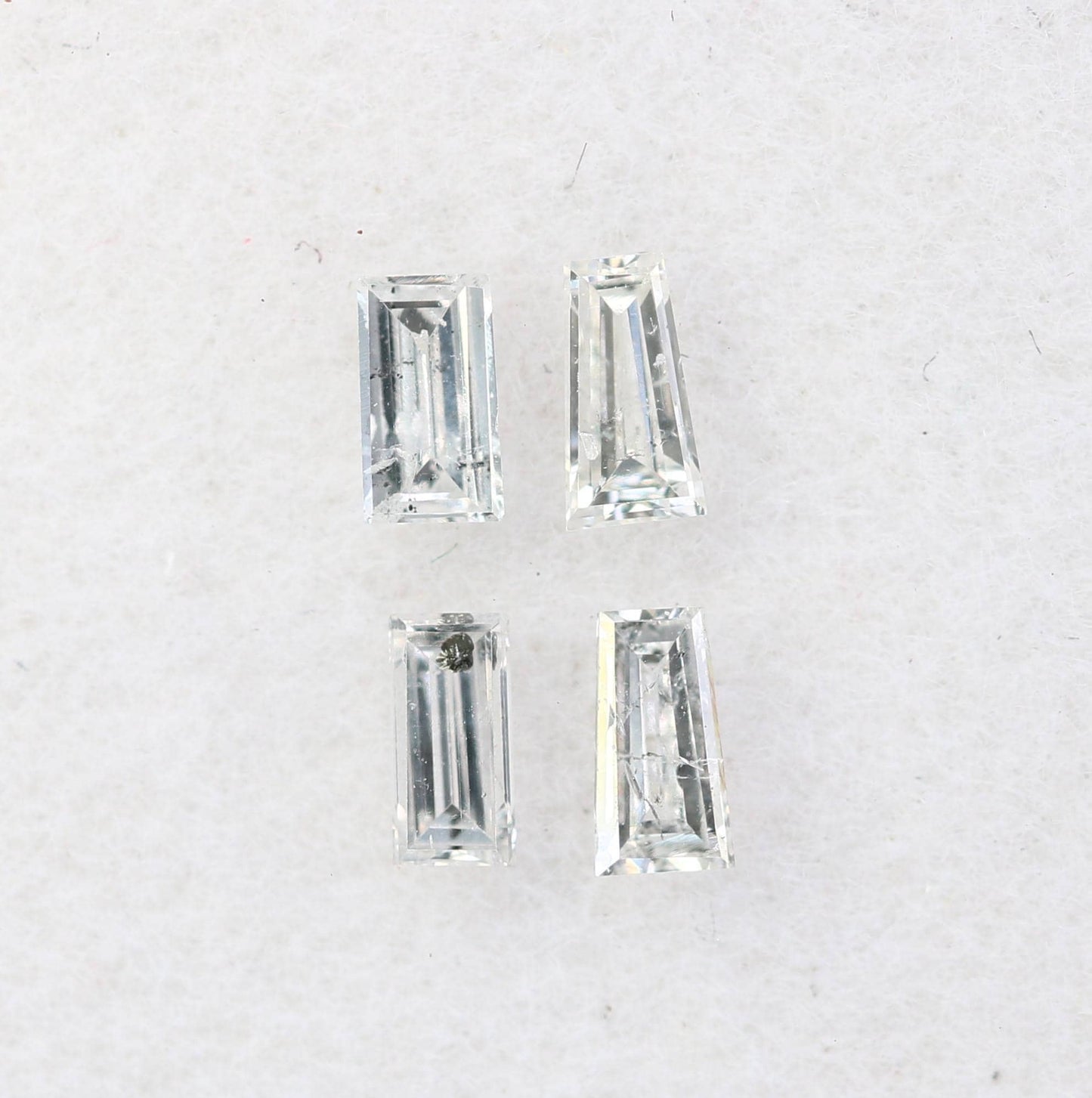0.27CT Salt and Pepper Baguette Diamonds, Set of 4 Natural Loose Diamonds, Unique Baguette Cut Stones, Rustic Diamond Set for Custom Jewelry