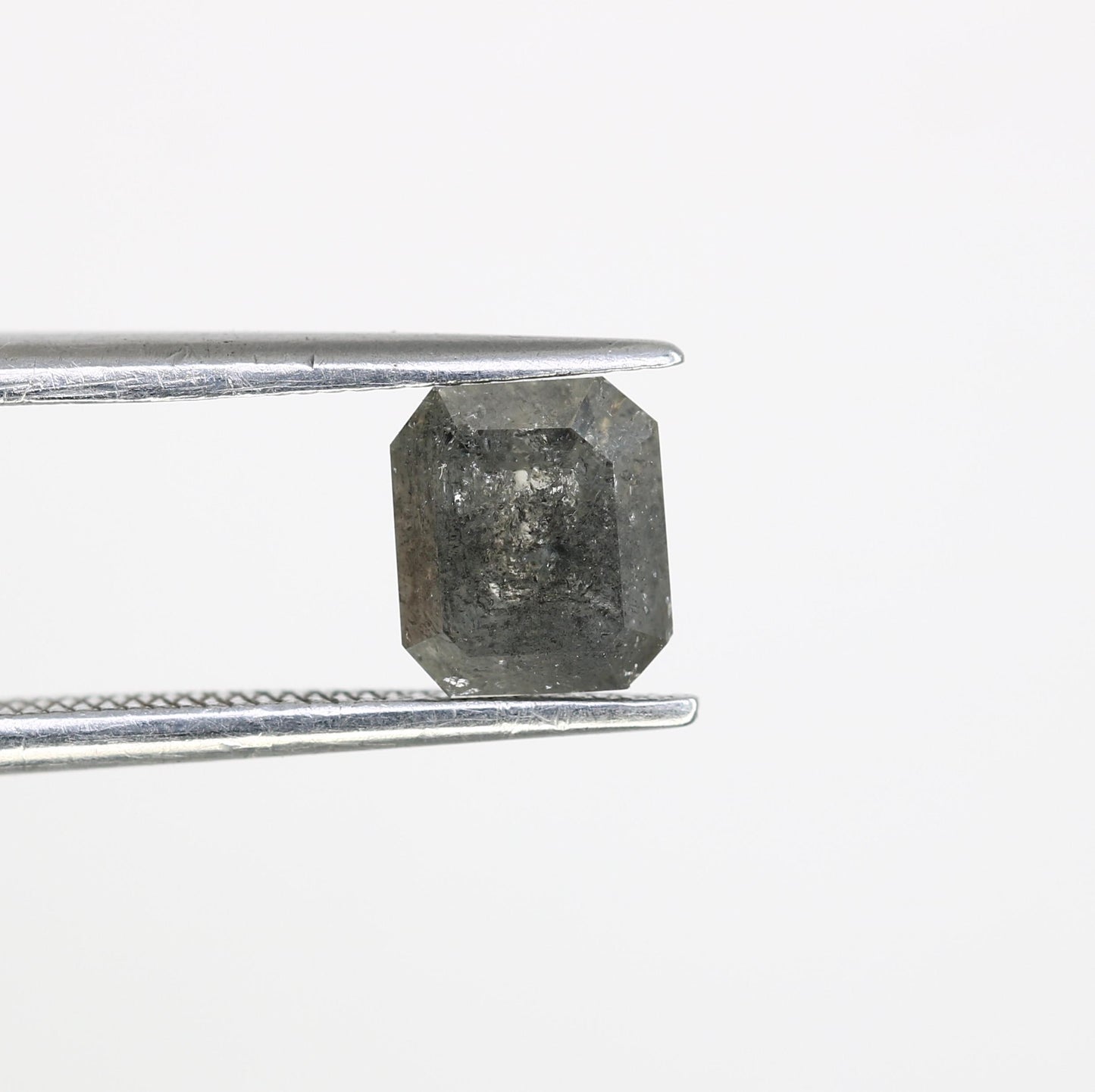 1.32 CT Natural Loose Emerald Shape Diamond Salt And Pepper Emerald Shape Diamond Black Grey Color Emerald Rose Cut Diamond