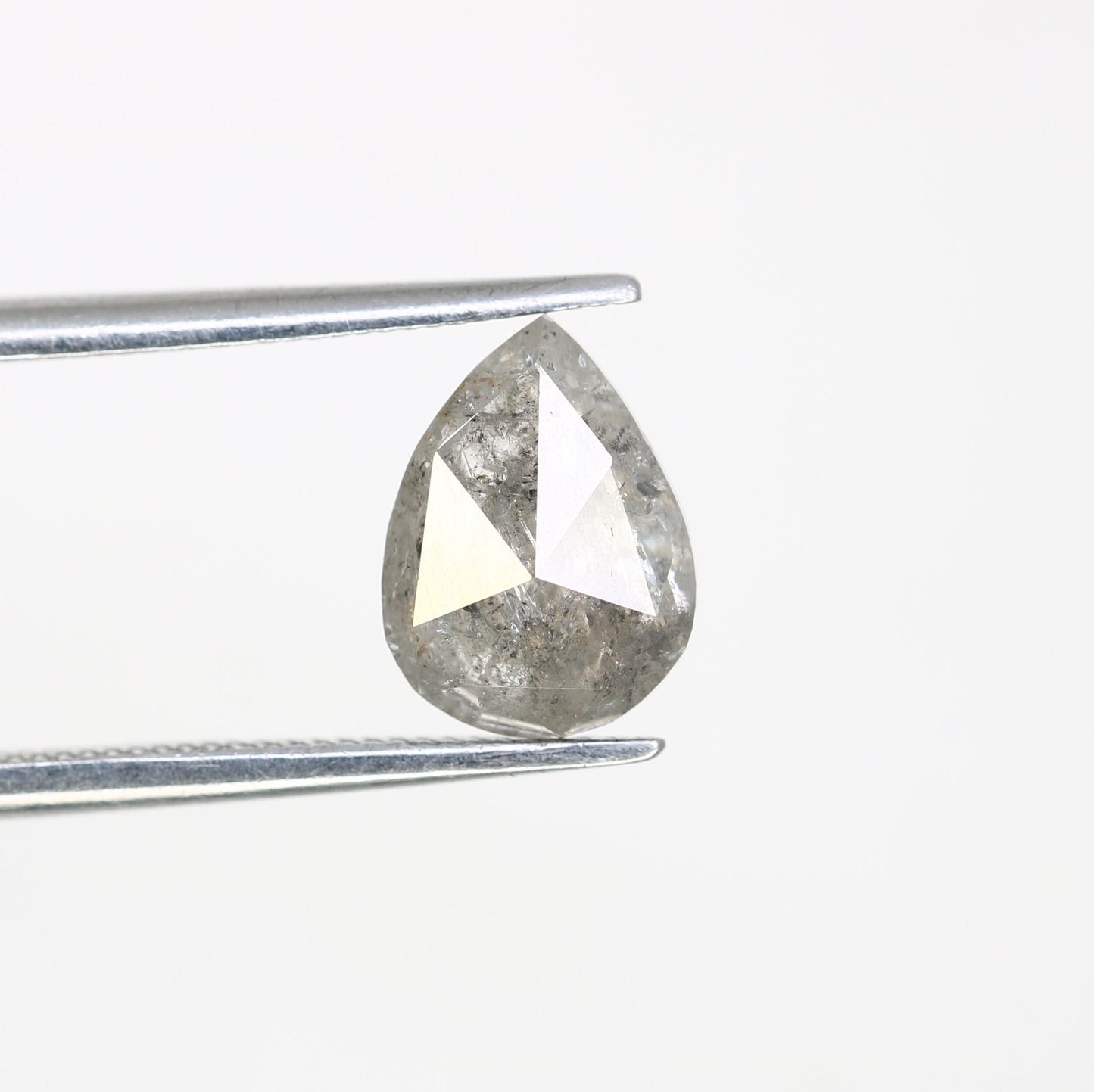 2.71 CT Natural Loose Pear Shape Diamond Salt And Pepper Pear Cut Diamond Natural Black Grey Color Pear Shape Rose Cut Diamond