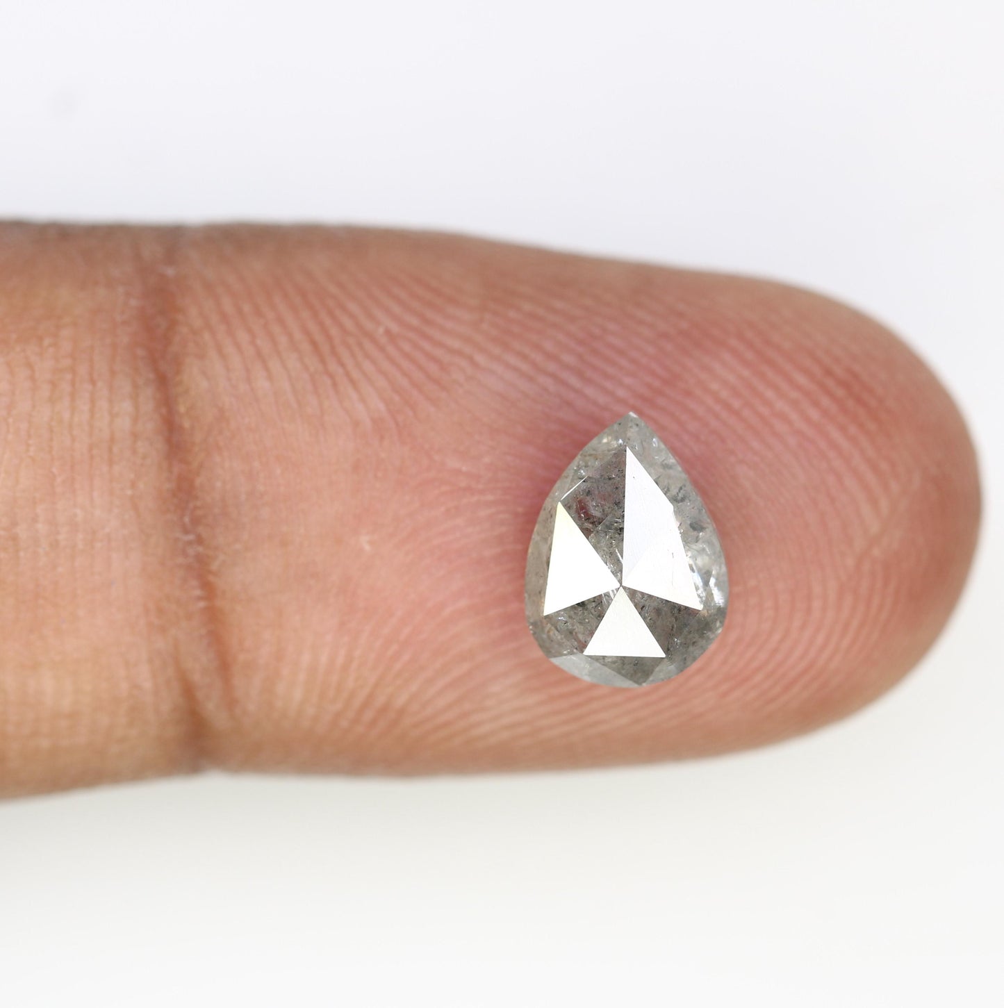 2.71 CT Natural Loose Pear Shape Diamond Salt And Pepper Pear Cut Diamond Natural Black Grey Color Pear Shape Rose Cut Diamond