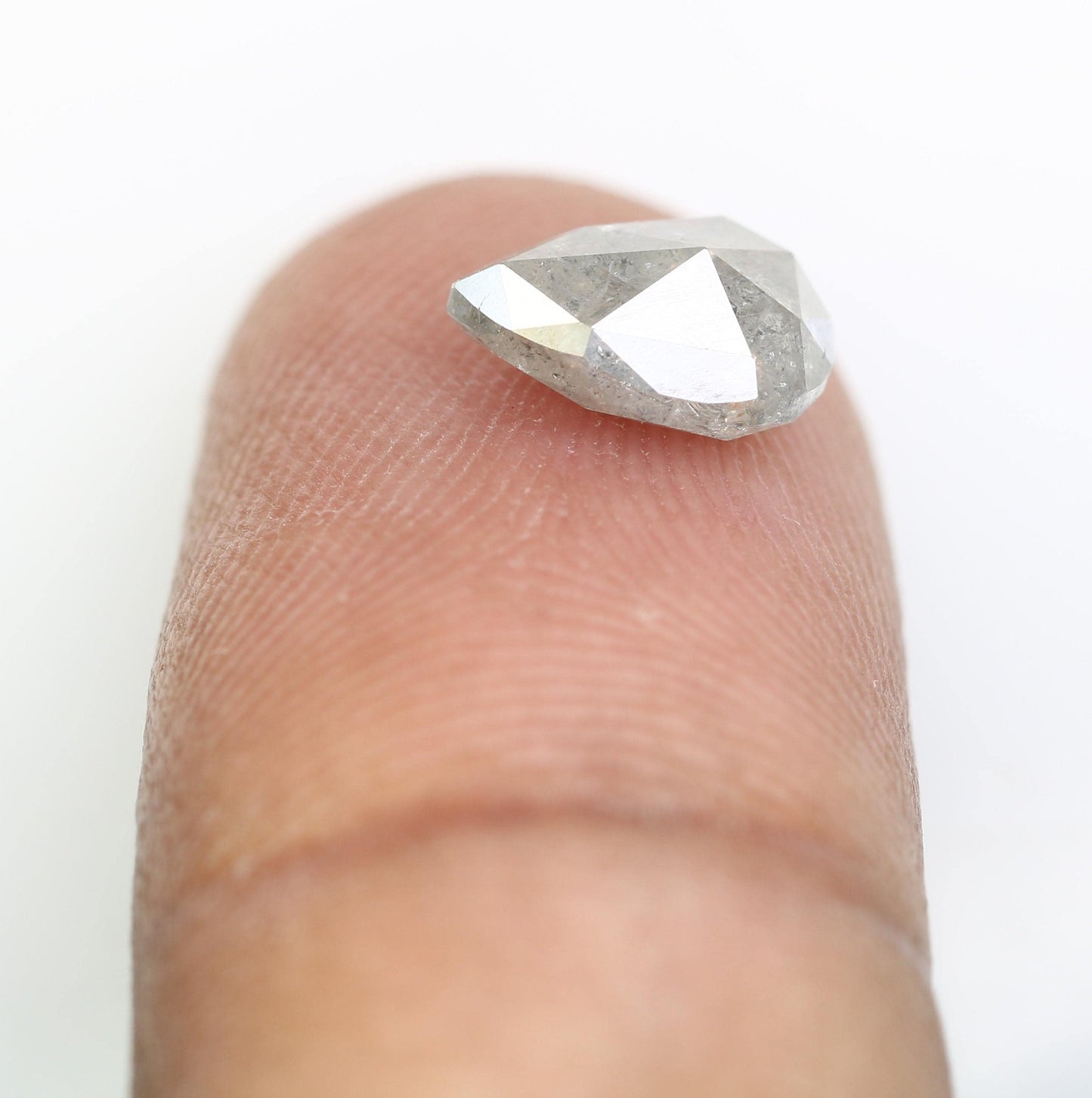 2.71 CT Natural Loose Pear Shape Diamond Salt And Pepper Pear Cut Diamond Natural Black Grey Color Pear Shape Rose Cut Diamond