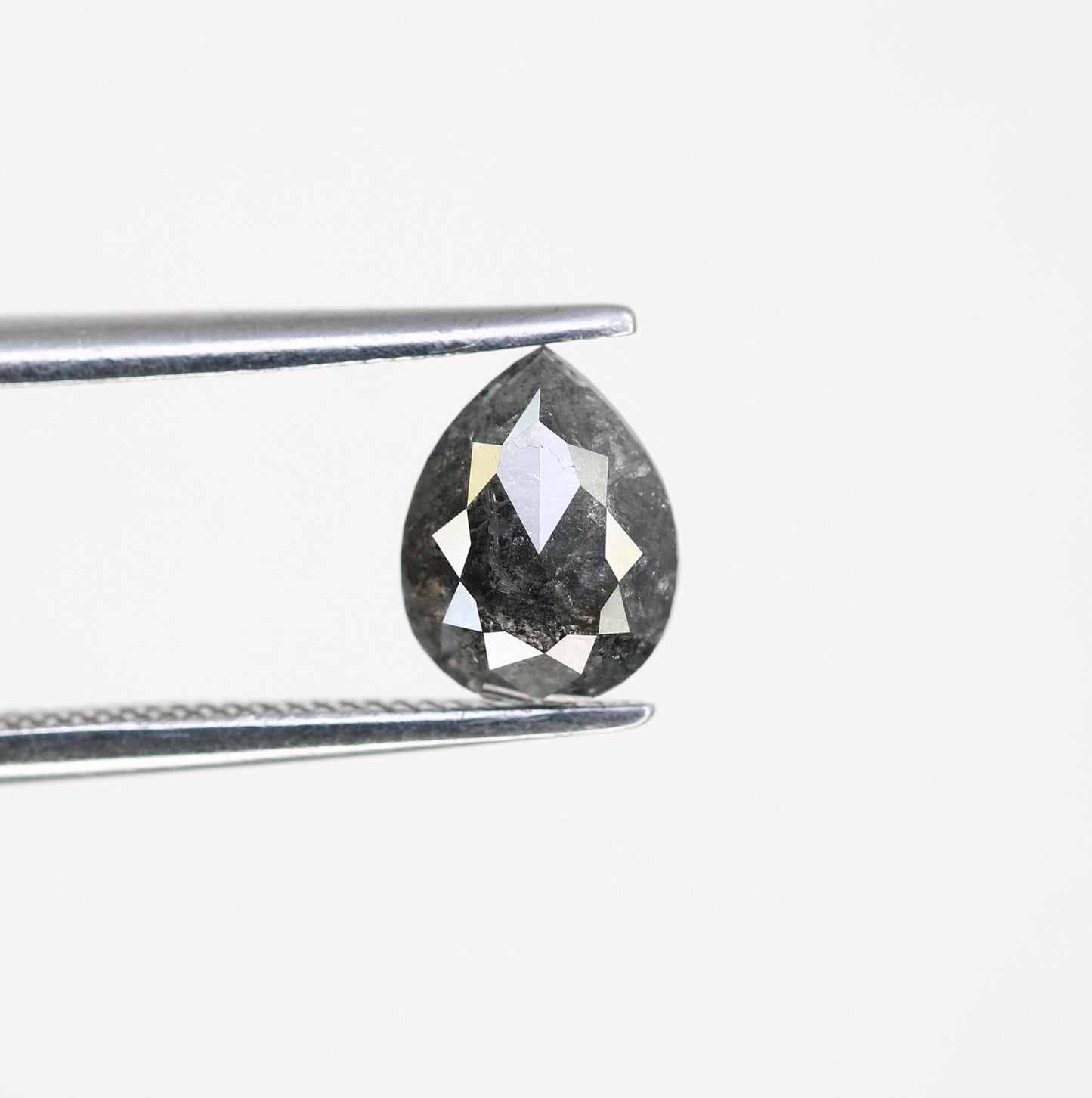 1.23 CT Natural Loose Pear Shape Diamond Salt And Pepper Pear Cut Diamond Natural Loose Black Grey Pear Rose Cut Diamond