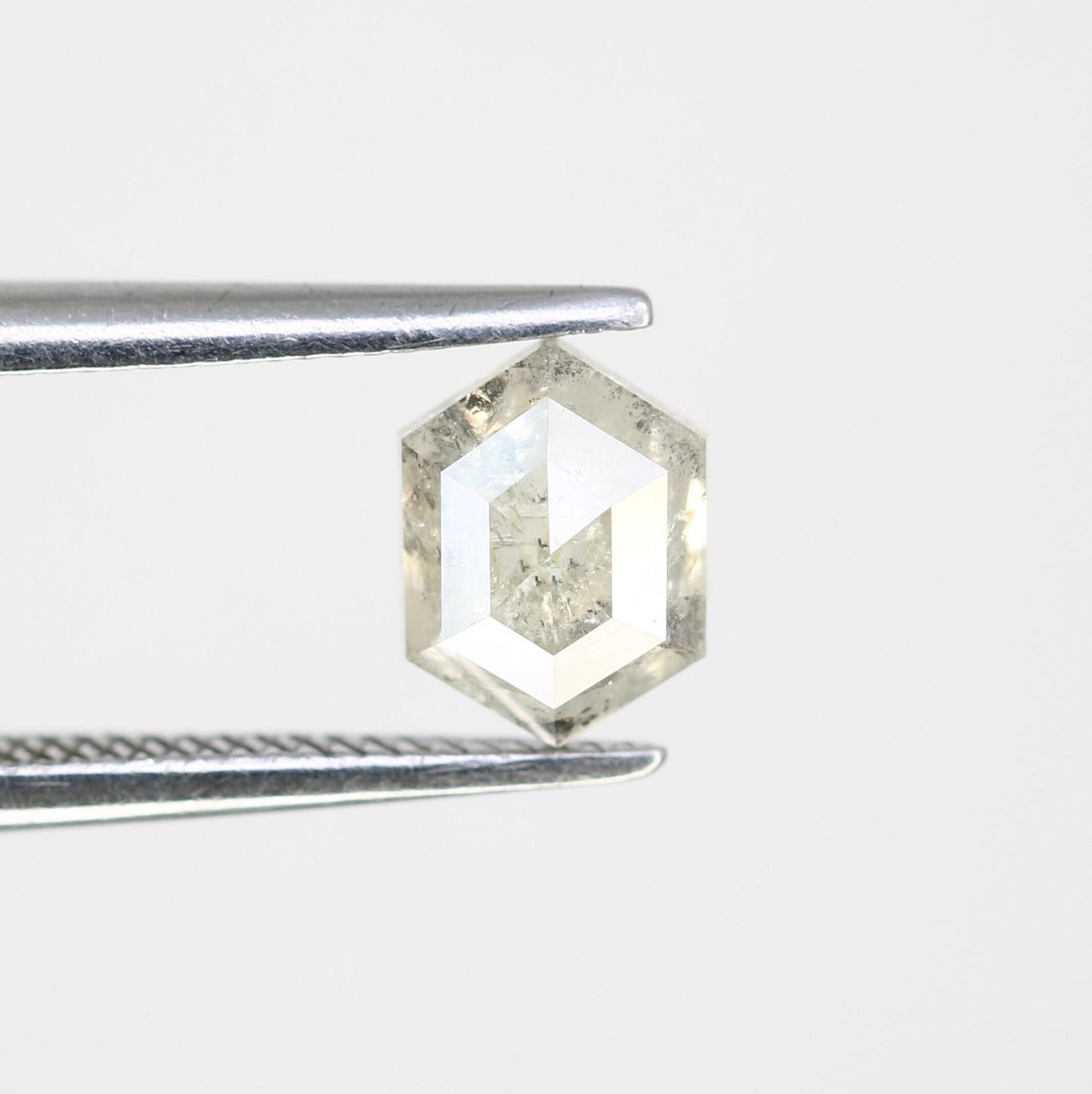 0.94 Carats Natural Loose Hexagon Shape Diamond Salt And Pepper Hexagon Cut Diamond Natural Grey Diamond Hexagon Rose Cut Diamond