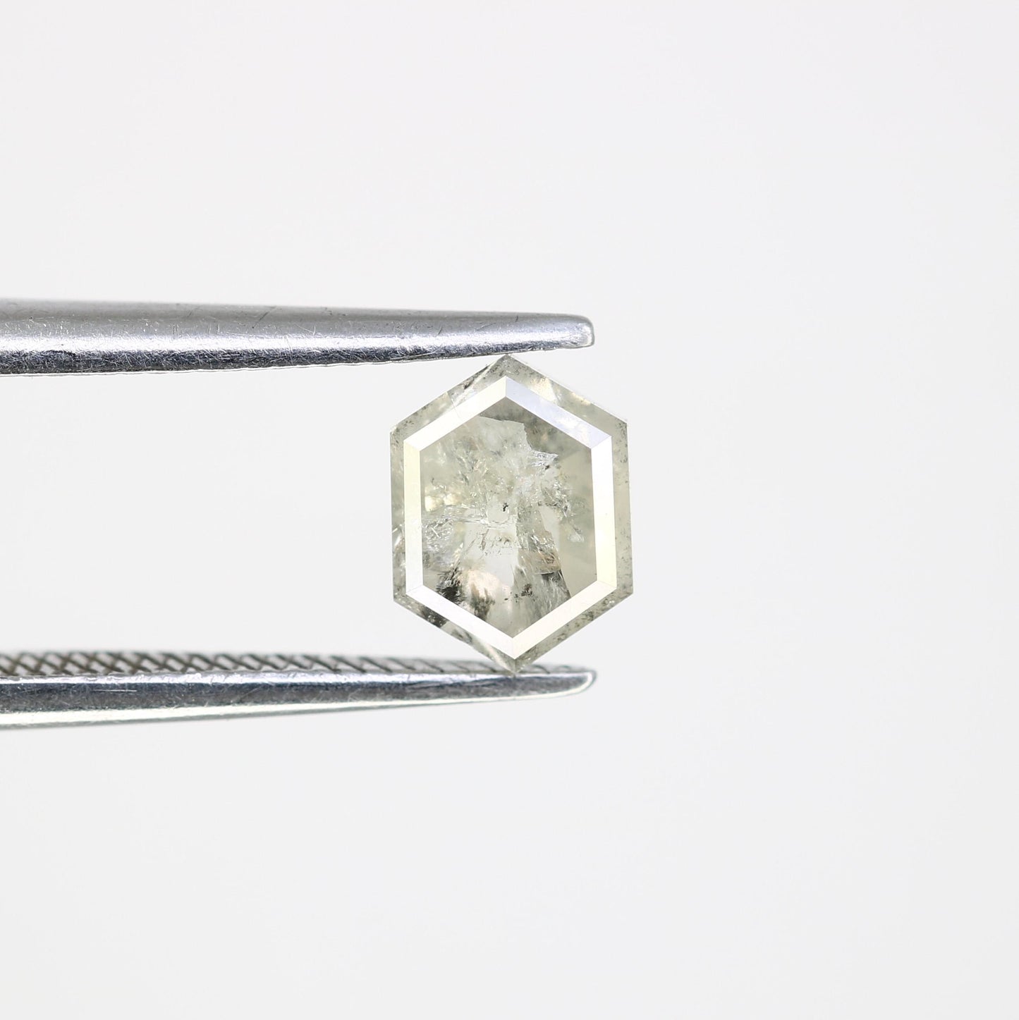 0.94 Carats Natural Loose Hexagon Shape Diamond Salt And Pepper Hexagon Cut Diamond Natural Grey Diamond Hexagon Rose Cut Diamond