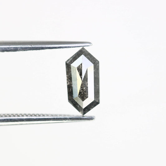 1.01 Carats Natural Loose Hexagon Salt And Pepper Diamond Black Grey Color Hexagon Shape Rose Cut Diamond