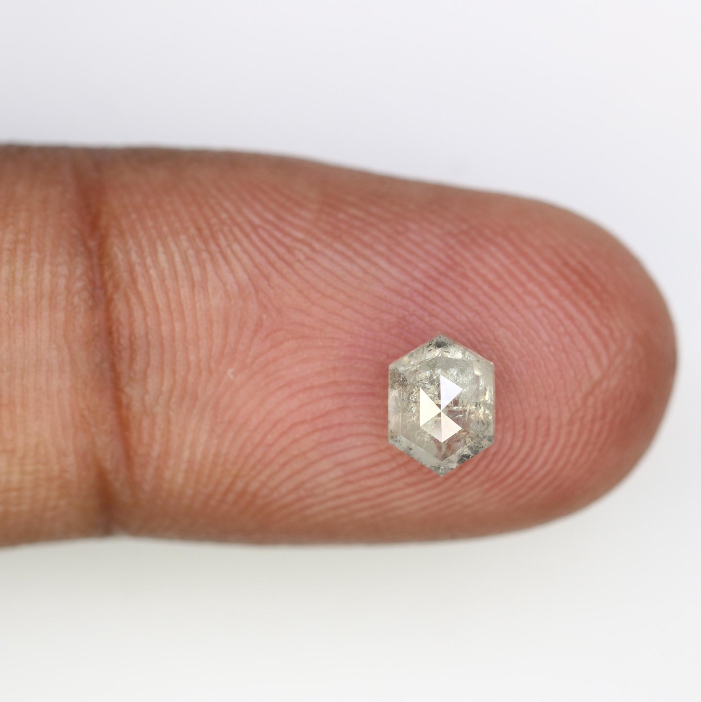 0.94 Carats Natural Loose Hexagon Shape Diamond Salt And Pepper Hexagon Cut Diamond Natural Grey Diamond Hexagon Rose Cut Diamond