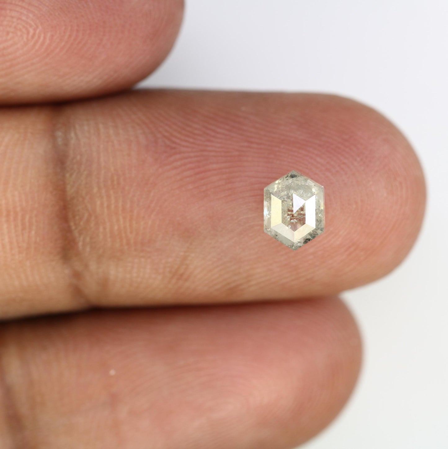 0.94 Carats Natural Loose Hexagon Shape Diamond Salt And Pepper Hexagon Cut Diamond Natural Grey Diamond Hexagon Rose Cut Diamond