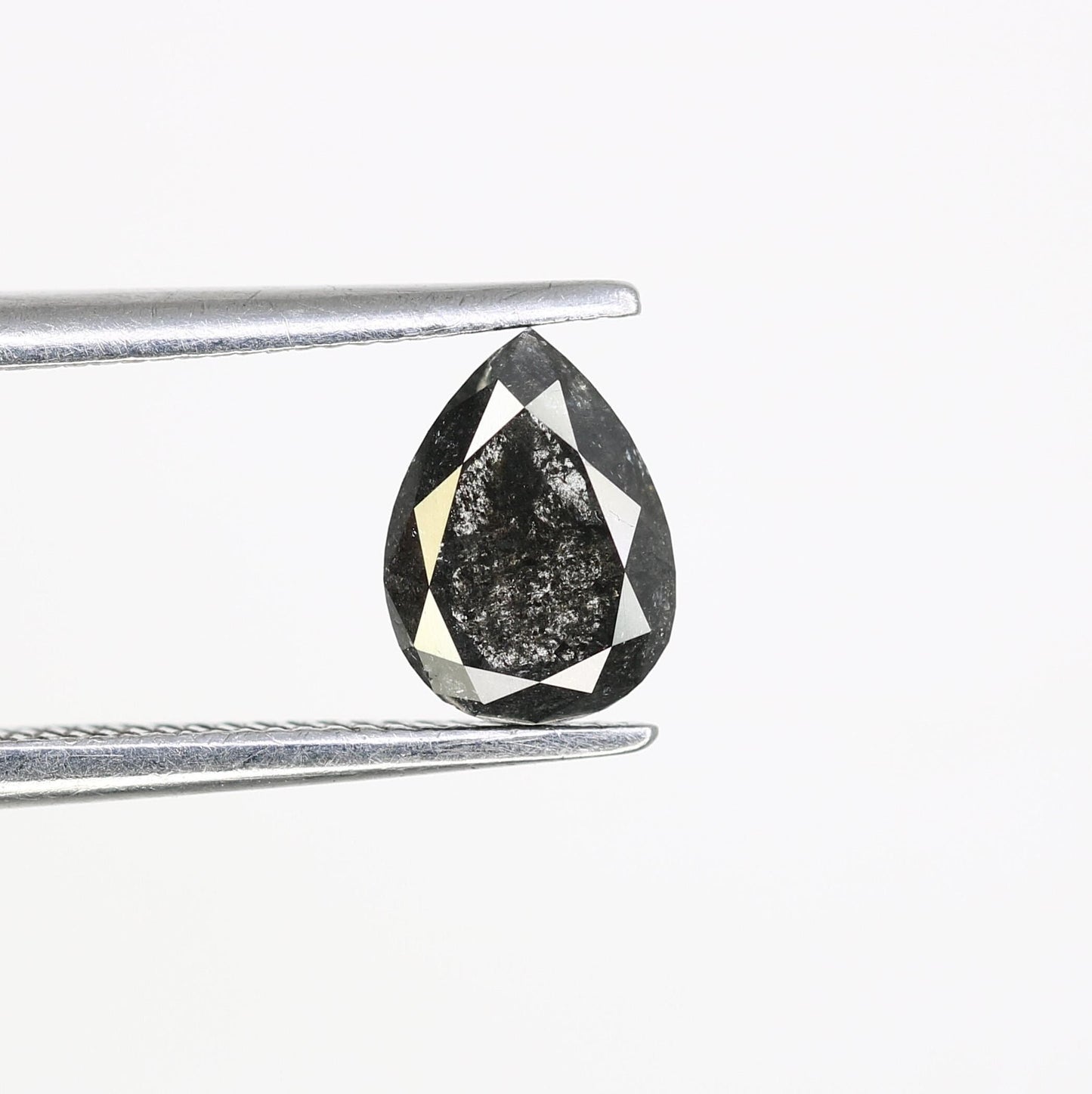 0.80 Carat Natural Loose Pear Shape Diamond Salt And Pepper Pear Cut Diamond Natural Loose Black Grey Color Pear Rose Cut Diamond