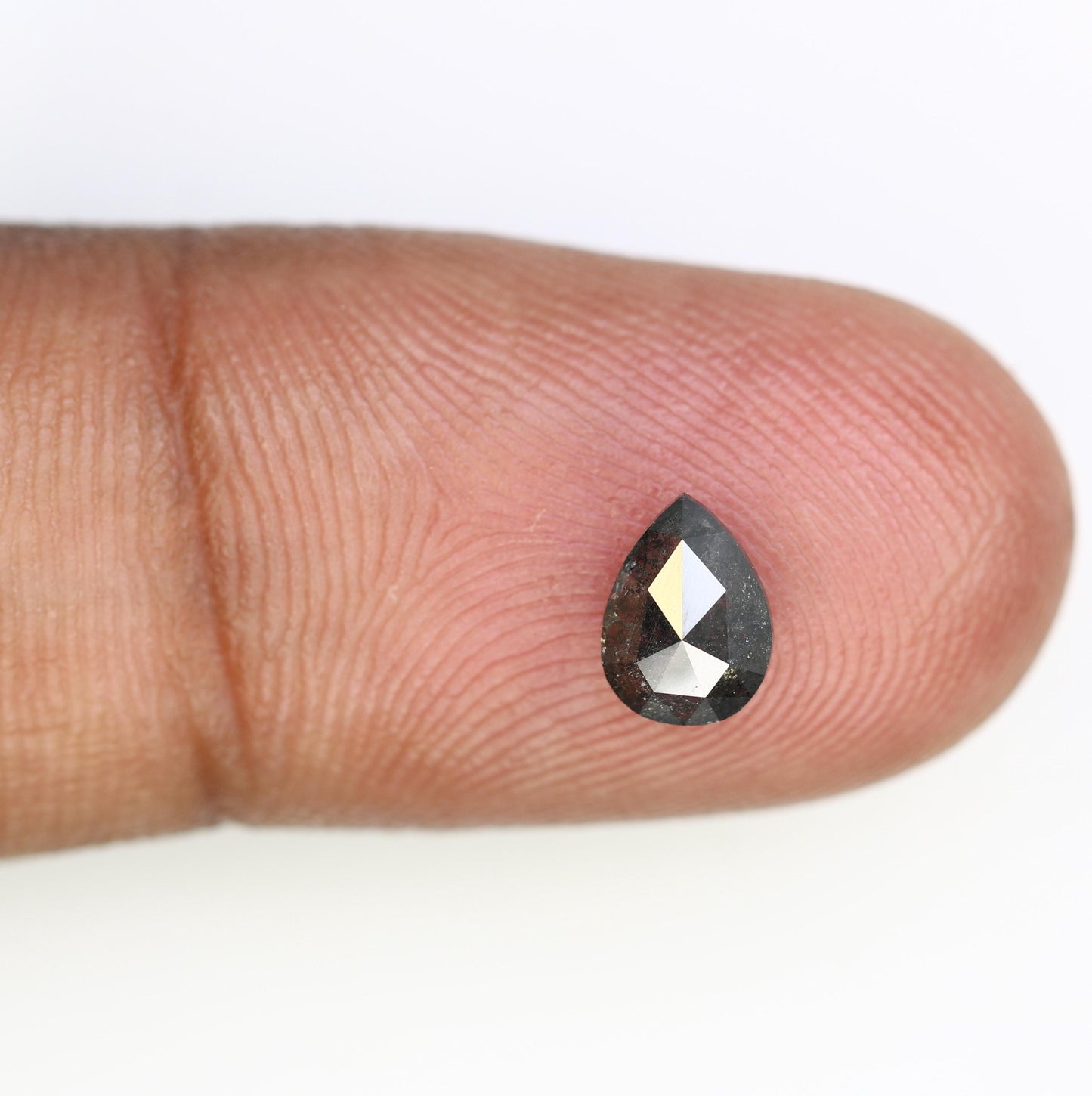 0.80 Carat Natural Loose Pear Shape Diamond Salt And Pepper Pear Cut Diamond Natural Loose Black Grey Color Pear Rose Cut Diamond