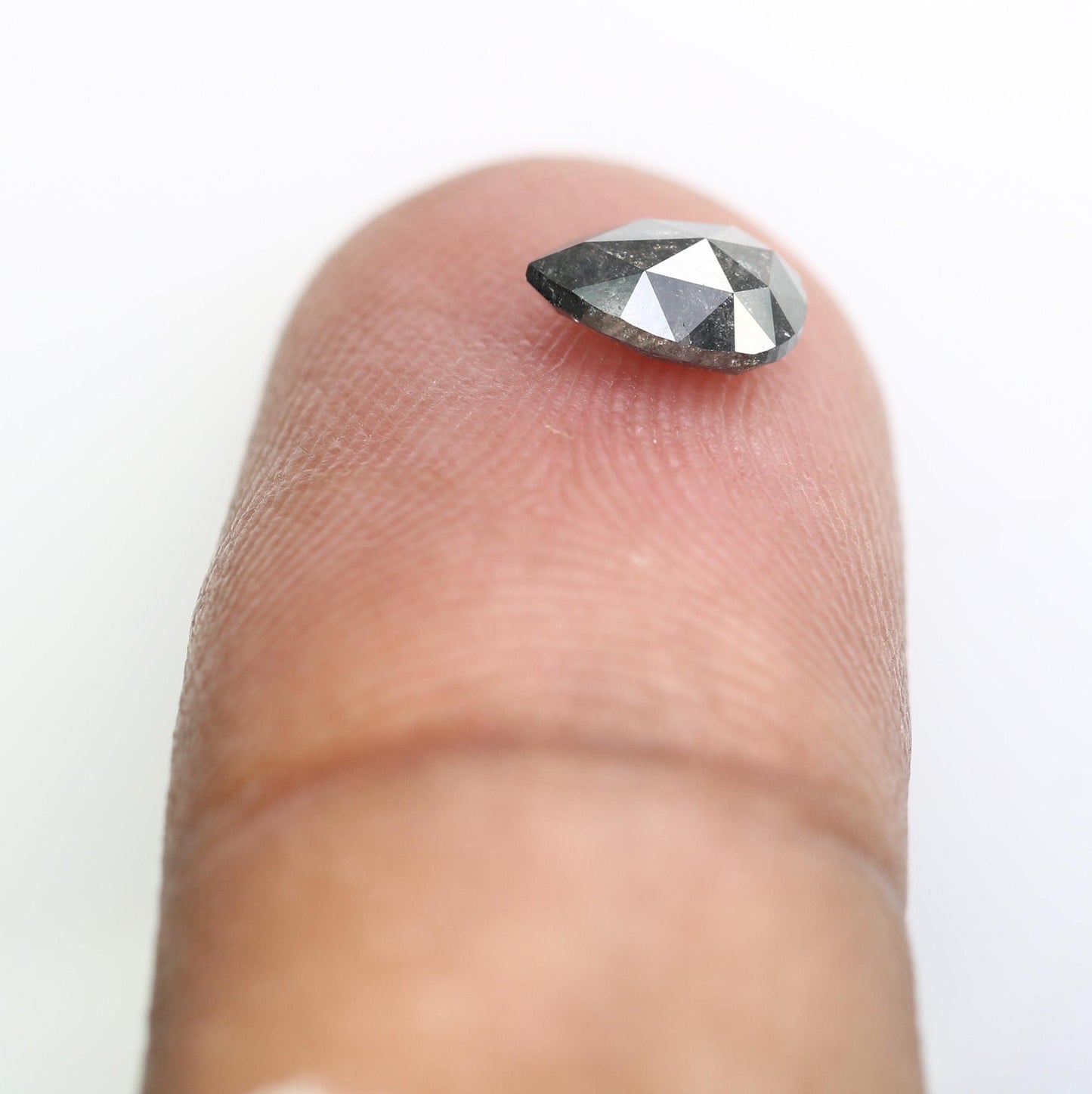 0.80 Carat Natural Loose Pear Shape Diamond Salt And Pepper Pear Cut Diamond Natural Loose Black Grey Color Pear Rose Cut Diamond
