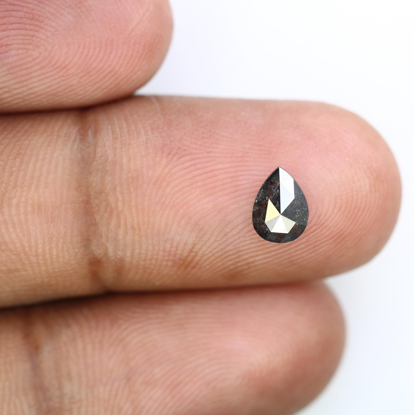 0.80 Carat Natural Loose Pear Shape Diamond Salt And Pepper Pear Cut Diamond Natural Loose Black Grey Color Pear Rose Cut Diamond