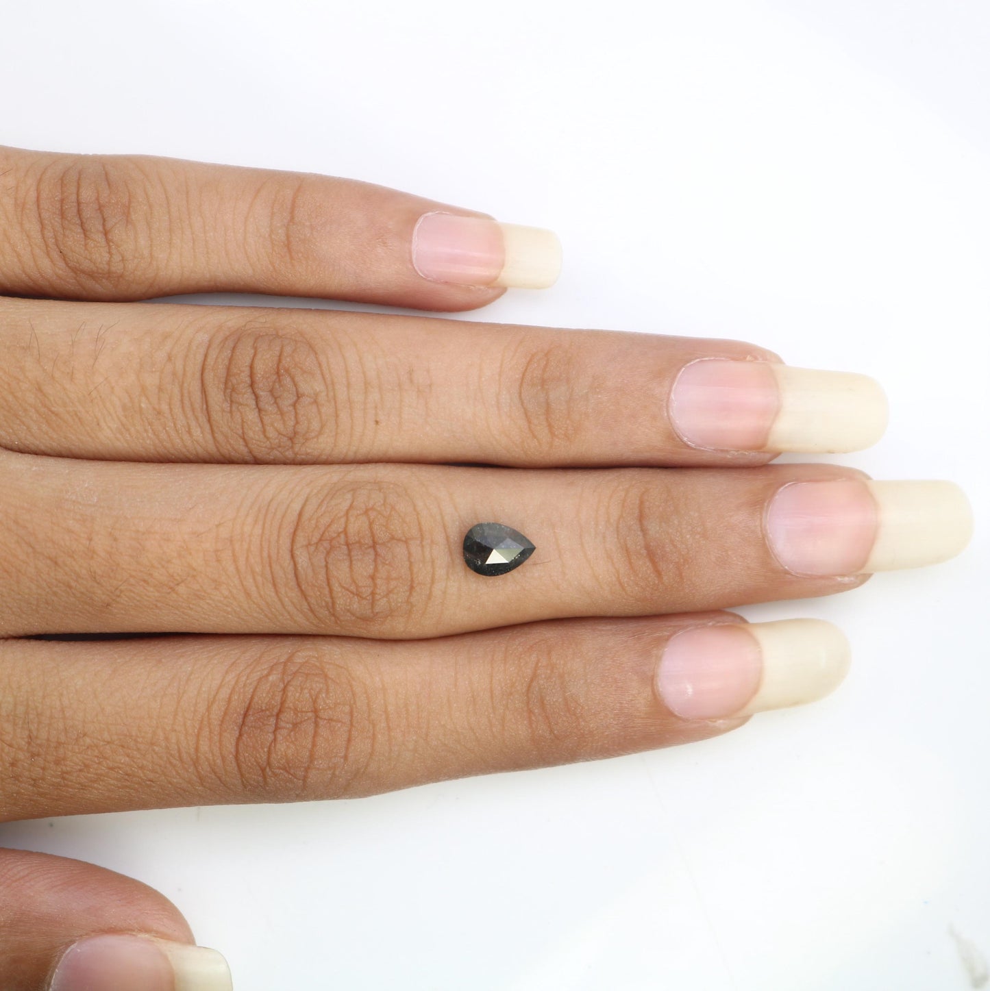 0.80 Carat Natural Loose Pear Shape Diamond Salt And Pepper Pear Cut Diamond Natural Loose Black Grey Color Pear Rose Cut Diamond