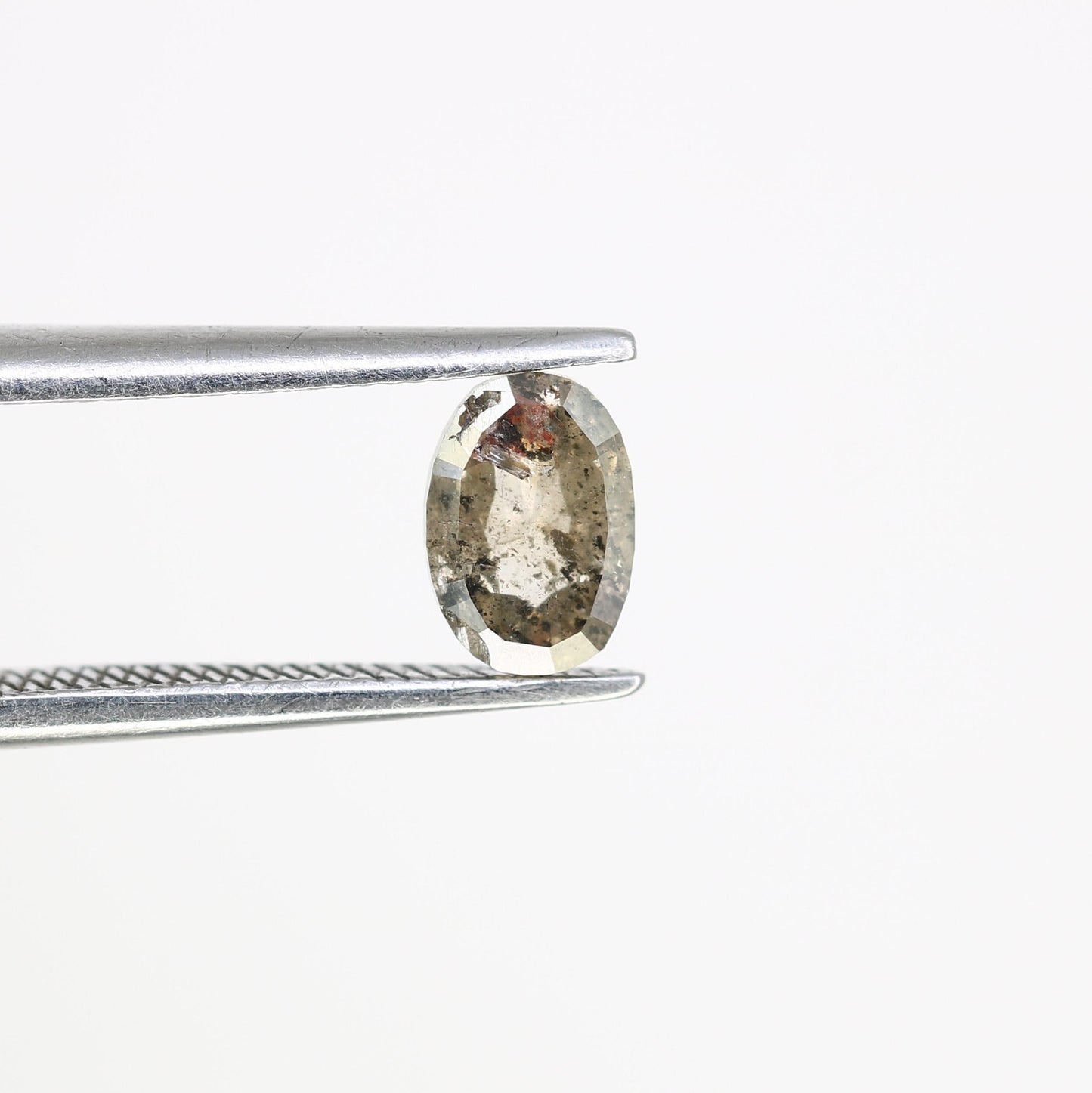 0.64 Carats Salt And Pepper Diamond, Reddish Brown Color Diamond, Natural Oval Shape Loose Rose Cut Diamond Ring Jewelry, Wholesale Diamond