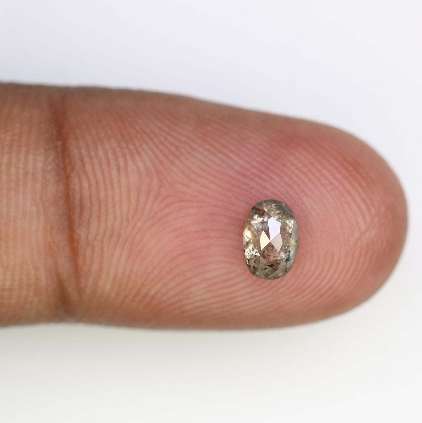 0.64 Carats Salt And Pepper Diamond, Reddish Brown Color Diamond, Natural Oval Shape Loose Rose Cut Diamond Ring Jewelry, Wholesale Diamond