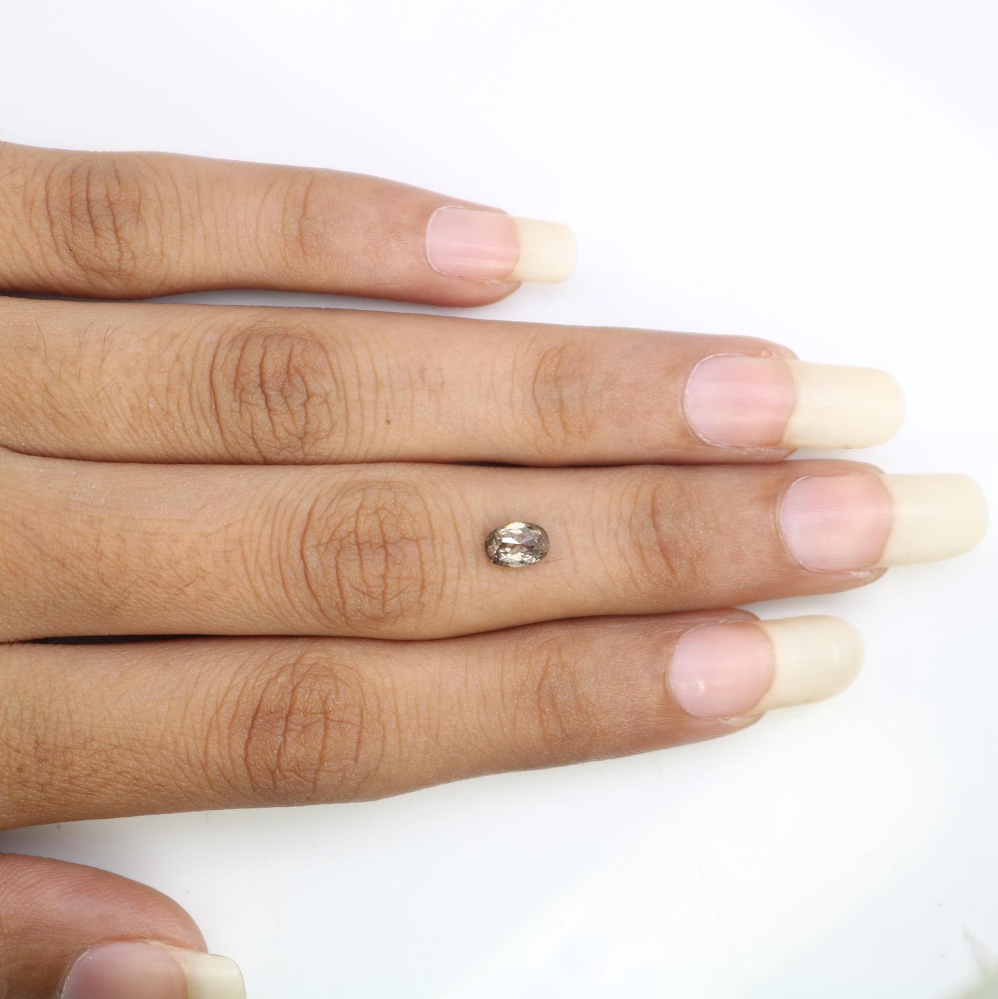 0.64 Carats Salt And Pepper Diamond, Reddish Brown Color Diamond, Natural Oval Shape Loose Rose Cut Diamond Ring Jewelry, Wholesale Diamond