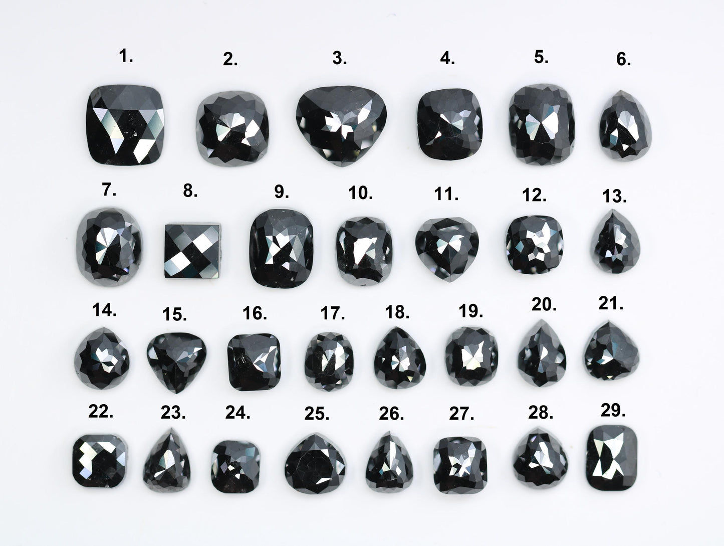 Mixed Shape Black Diamond Ring - Natural and Treated Black Diamonds for Unique Engagement Jewelry and Artisan Designs, Ethically Gemstones