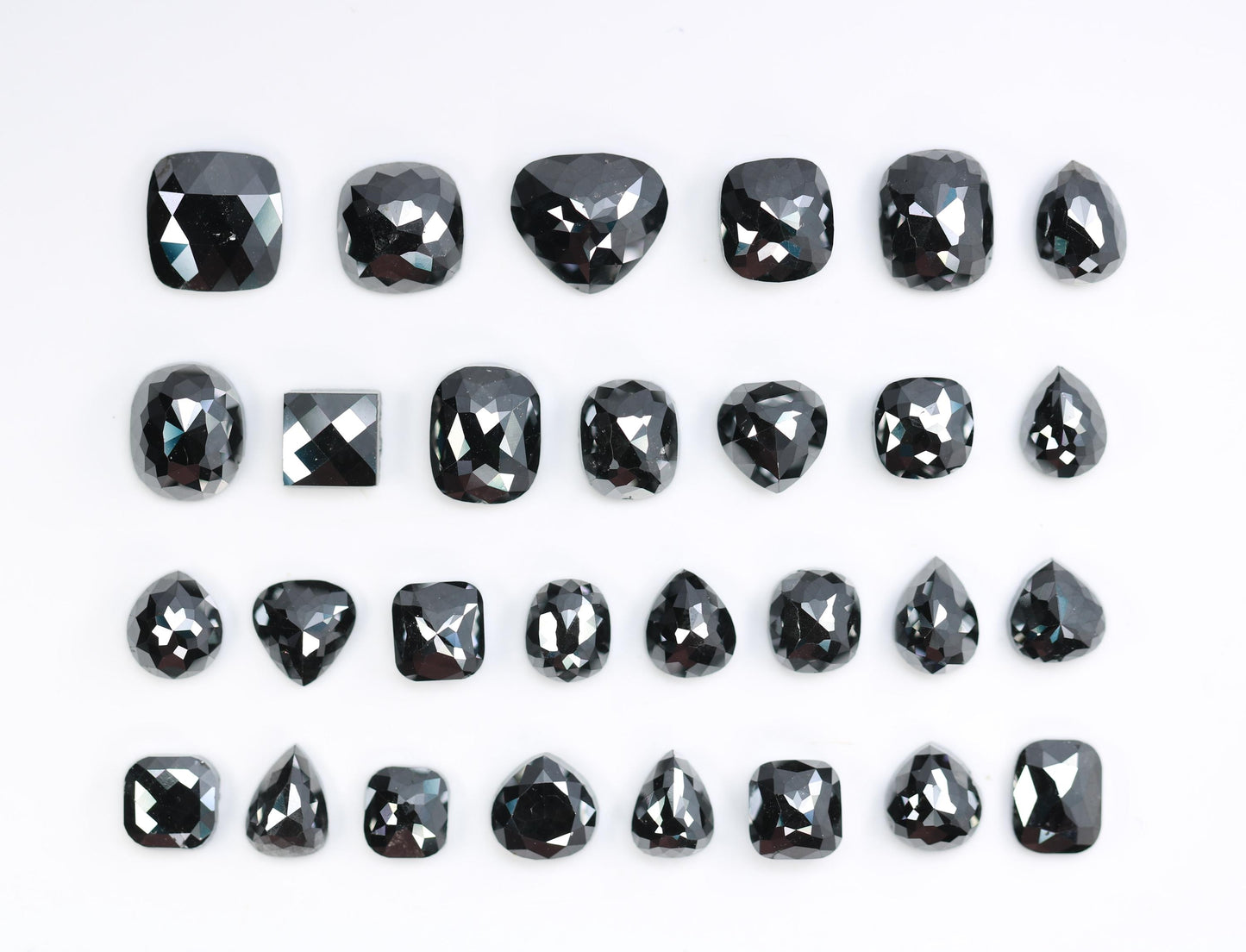 Mixed Shape Black Diamond Ring - Natural and Treated Black Diamonds for Unique Engagement Jewelry and Artisan Designs, Ethically Gemstones