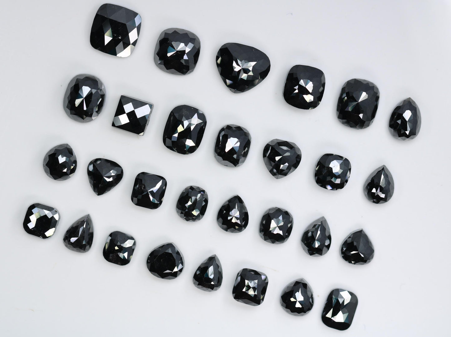 Mixed Shape Black Diamond Ring - Natural and Treated Black Diamonds for Unique Engagement Jewelry and Artisan Designs, Ethically Gemstones