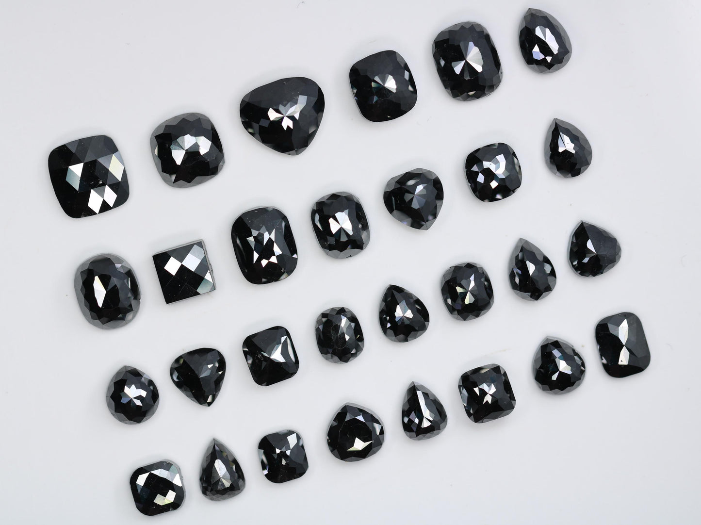 Mixed Shape Black Diamond Ring - Natural and Treated Black Diamonds for Unique Engagement Jewelry and Artisan Designs, Ethically Gemstones