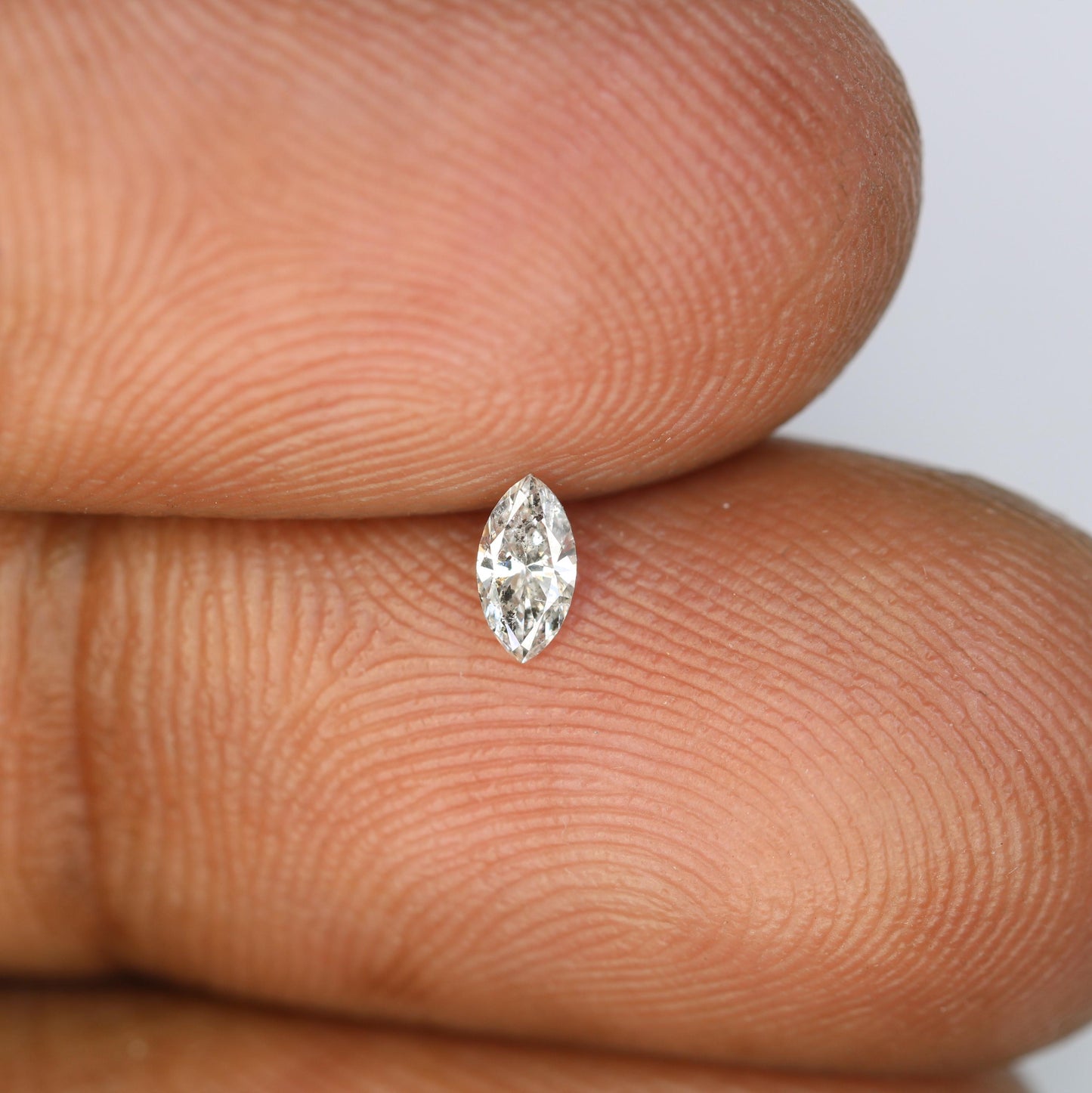 0.14 CT Ethically Sourced Marquise Cut Salt and Pepper Diamond - Handcrafted Artisan Engagement Ring for the Modern Romantic