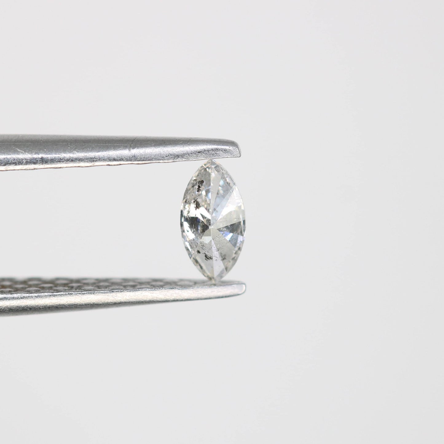 0.14 CT Ethically Sourced Marquise Cut Salt and Pepper Diamond - Handcrafted Artisan Engagement Ring for the Modern Romantic
