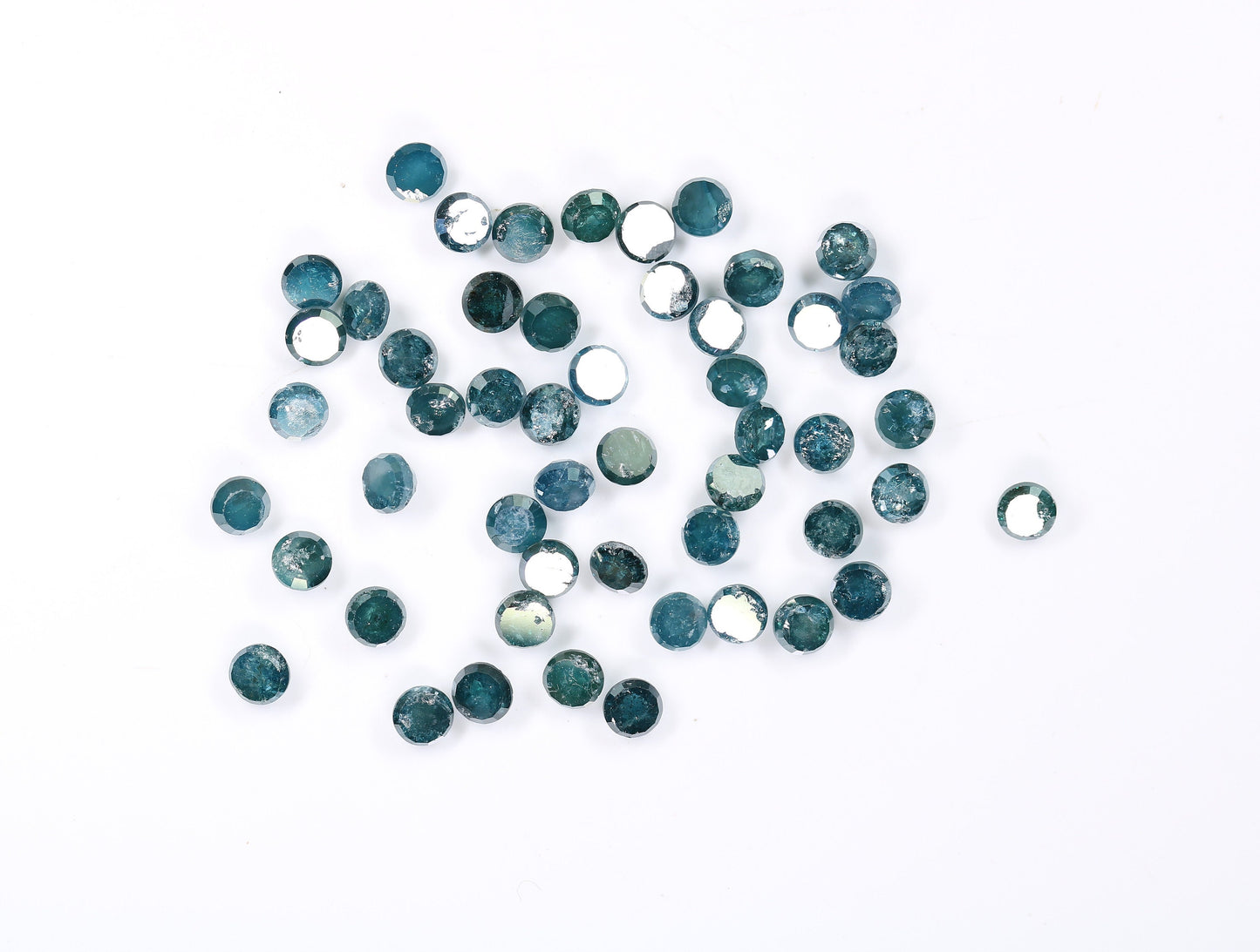 3.0 MM Natural Blue Diamonds, Round Rose Cut, Size Fancy Color Faceted DiamondsFor Gold Ring Diamonds