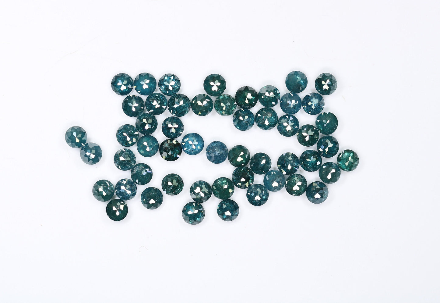 3.0 MM Natural Blue Diamonds, Round Rose Cut, Size Fancy Color Faceted DiamondsFor Gold Ring Diamonds
