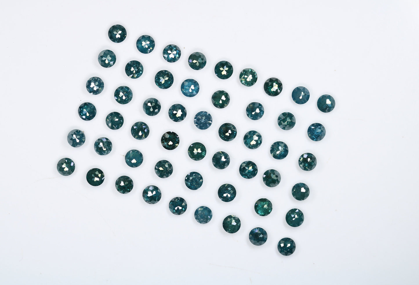 3.0 MM Natural Blue Diamonds, Round Rose Cut, Size Fancy Color Faceted DiamondsFor Gold Ring Diamonds