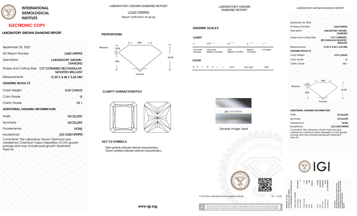 5 CT Radiant Cut Lab Grown Diamond IGI Certified