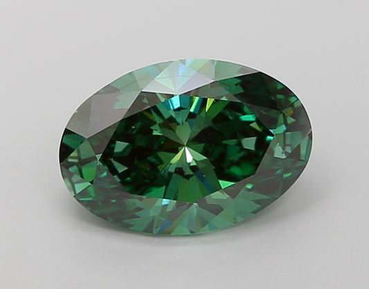 3 CT Fancy Green Oval Cut Lab-Grown Diamond IGI Certified