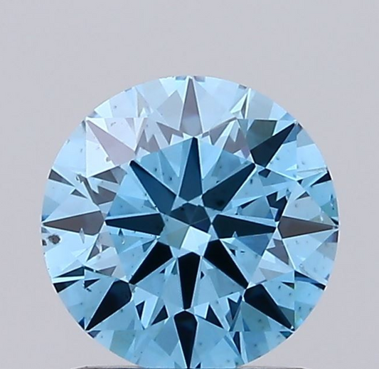 1 CT Fancy Blue Round Cut Lab-Grown Diamond IGI Certified