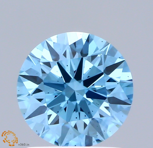 1 CT Fancy Blue Round Cut Lab-Grown Diamond IGI Certified