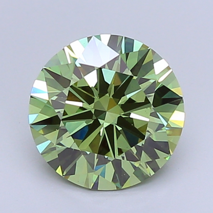 3 CT Fancy Green Round Cut Lab-Grown Diamond IGI Certified
