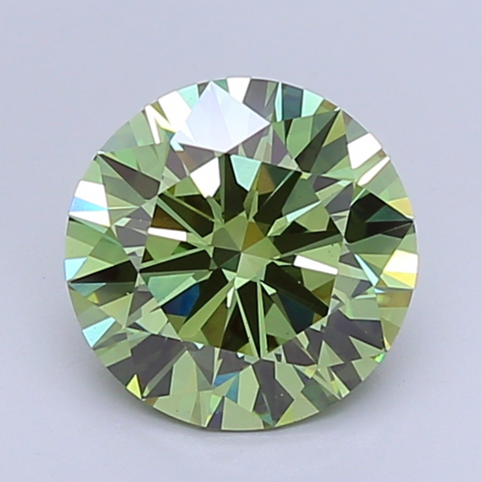 3 CT Fancy Green Round Cut Lab-Grown Diamond IGI Certified