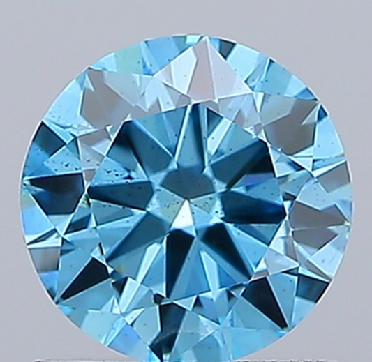 1 CT Fancy Blue Round Cut Lab-Grown Diamond IGI Certified