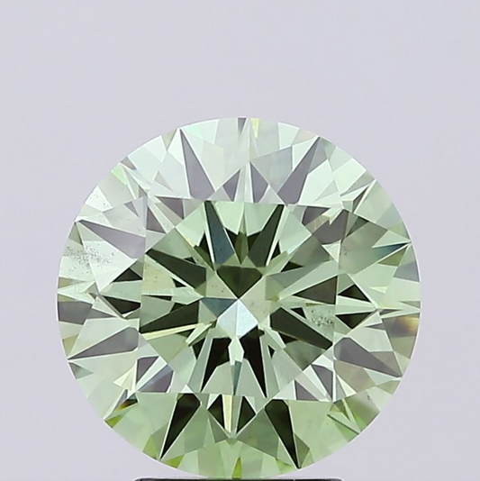 3 CT Fancy Green Round Cut Lab-Grown Diamond IGI Certified