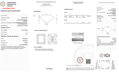 5 CT Radiant Cut Lab Grown Diamond IGI Certified