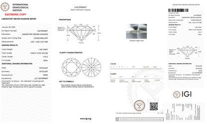 1  Carat Round Cut Lab Grown Diamond IGI Certified